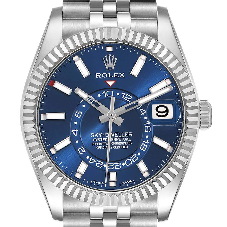 Sky-Dweller 42mm Steel White Gold Blue Dial Mens Watch 326934