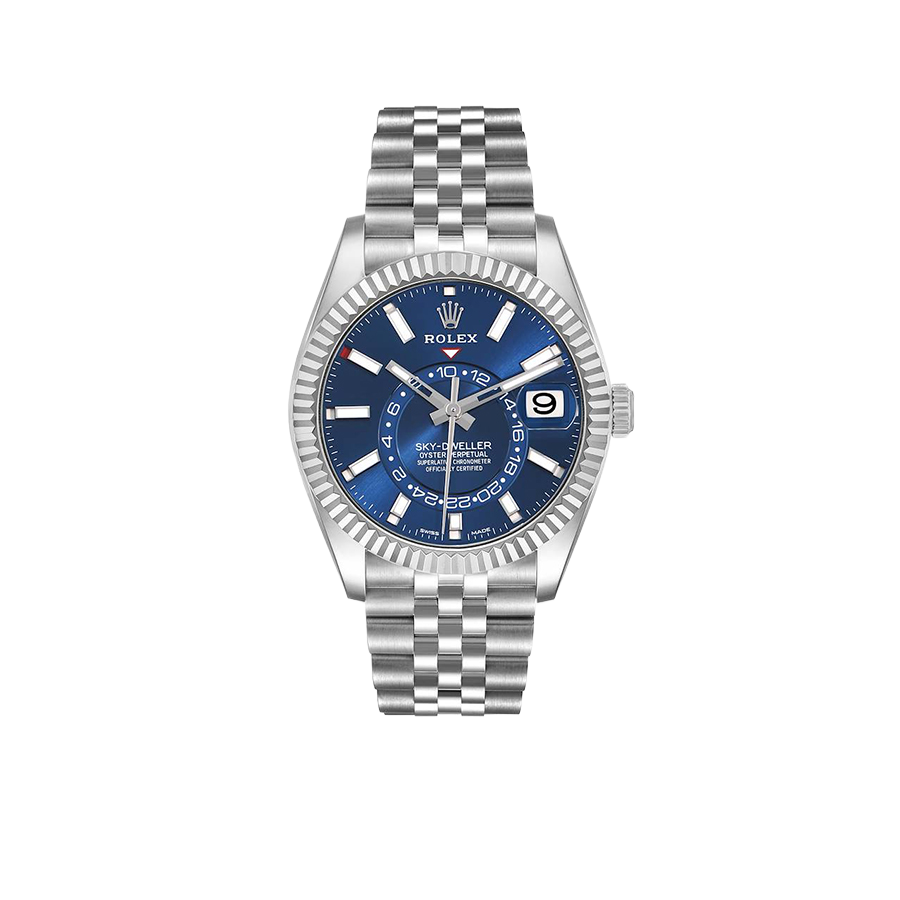 Sky-Dweller 42mm Steel White Gold Blue Dial Mens Watch 326934