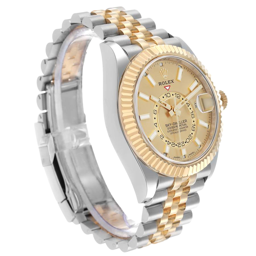 Sky Dweller 42mm Steel Yellow Gold Dial Mens Watch 326933