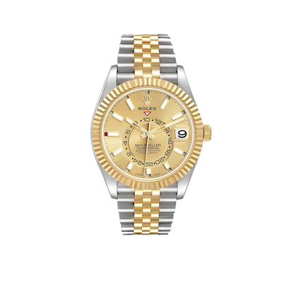 Sky Dweller 42mm Steel Yellow Gold Dial Mens Watch 326933