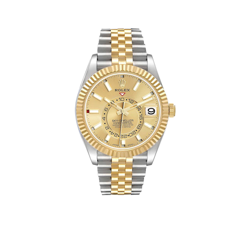 Sky Dweller 42mm Steel Yellow Gold Dial Mens Watch 326933