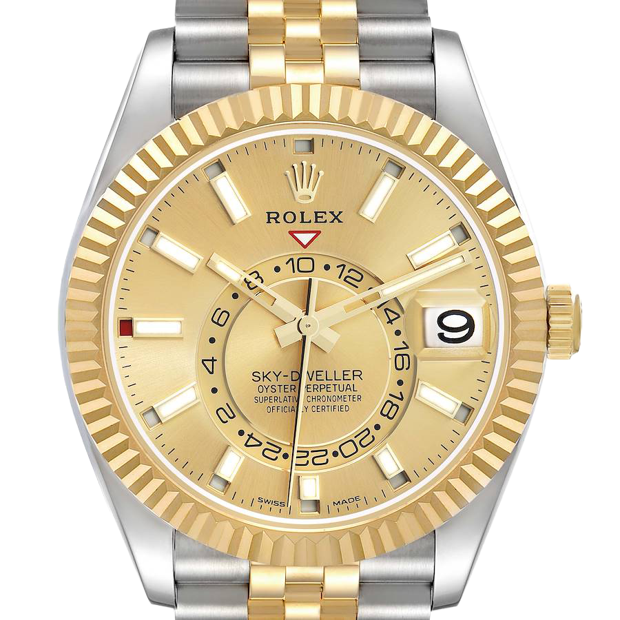 Sky Dweller 42mm Steel Yellow Gold Dial Mens Watch 326933