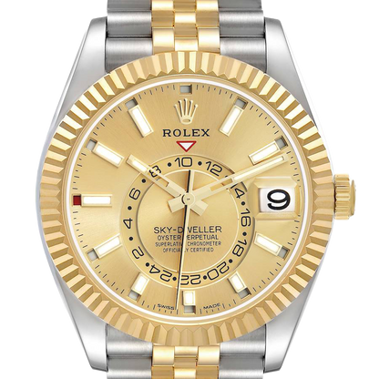 Sky Dweller 42mm Steel Yellow Gold Dial Mens Watch 326933