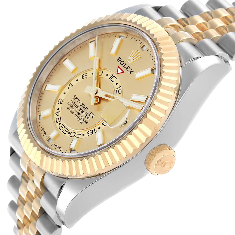 Sky Dweller 42mm Steel Yellow Gold Dial Mens Watch 326933