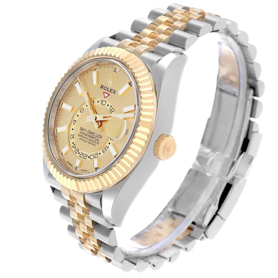 Sky Dweller 42mm Steel Yellow Gold Dial Mens Watch 326933