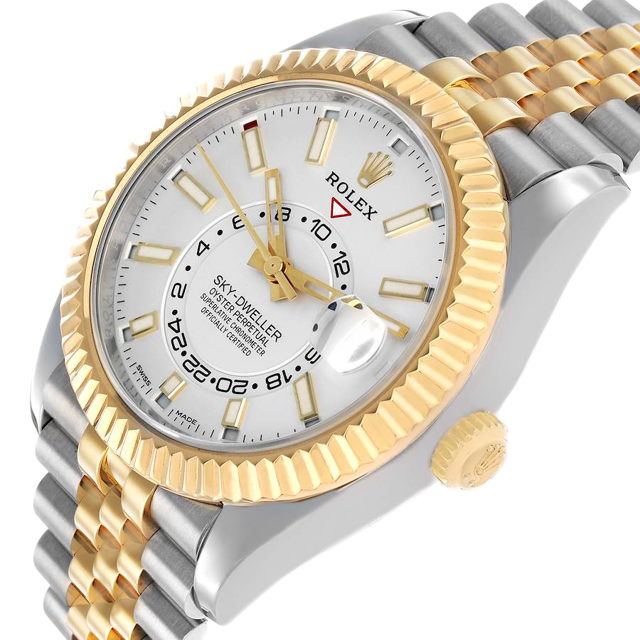 Sky-Dweller 42mm Steel Yellow Gold Silver Dial Mens Watch 326933