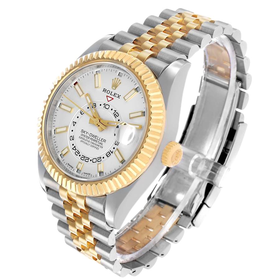 Sky-Dweller 42mm Steel Yellow Gold Silver Dial Mens Watch 326933