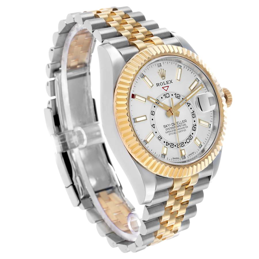 Sky-Dweller 42mm Steel Yellow Gold Silver Dial Mens Watch 326933