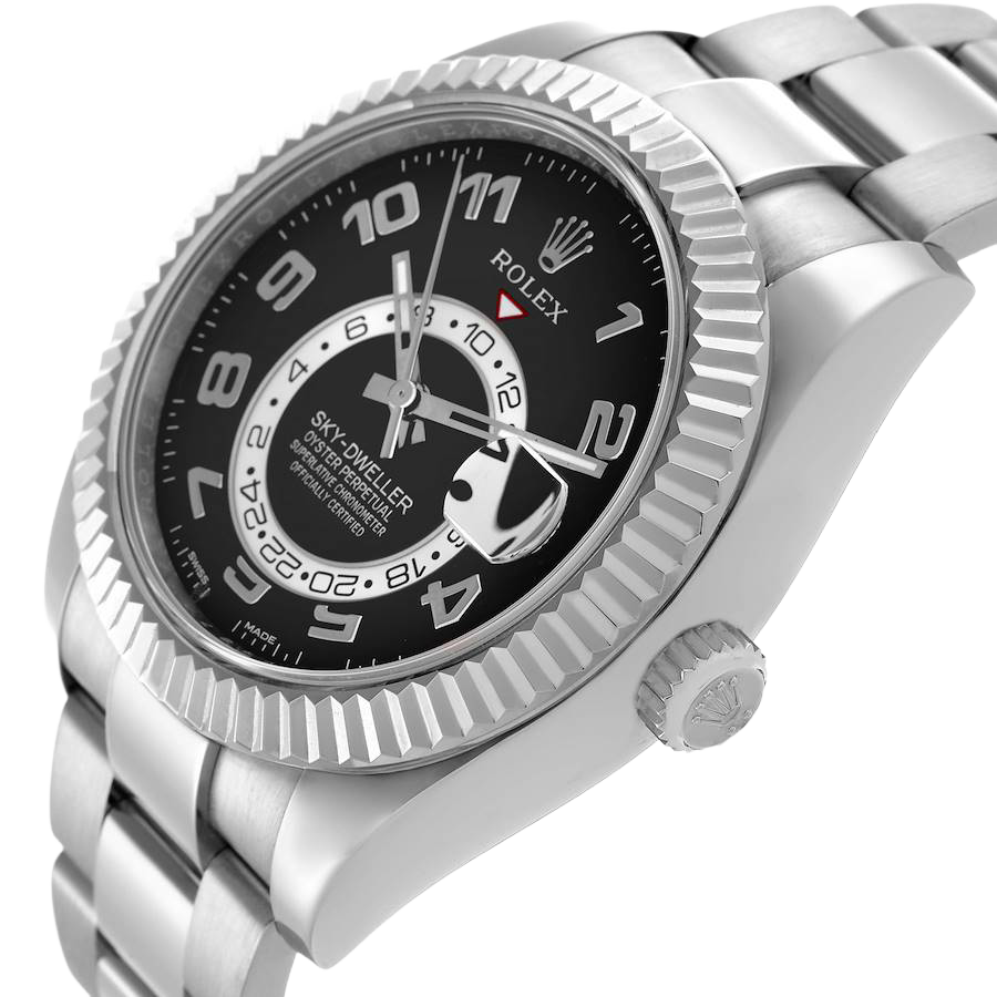 Sky-Dweller 42mm White Gold Black Dial Mens Watch 326939