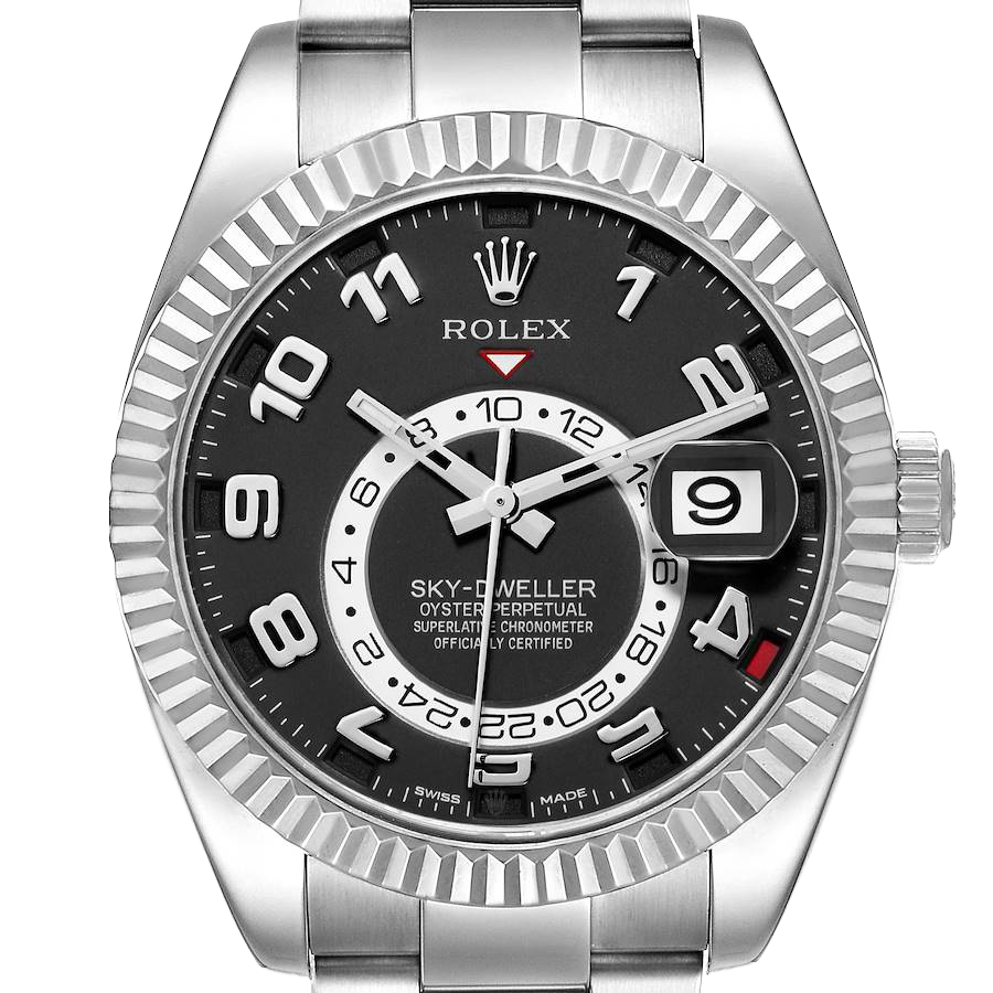 Sky-Dweller 42mm White Gold Black Dial Mens Watch 326939