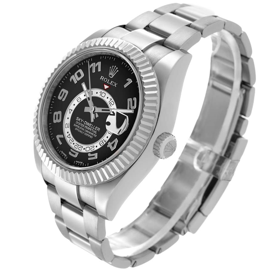 Sky-Dweller 42mm White Gold Black Dial Mens Watch 326939