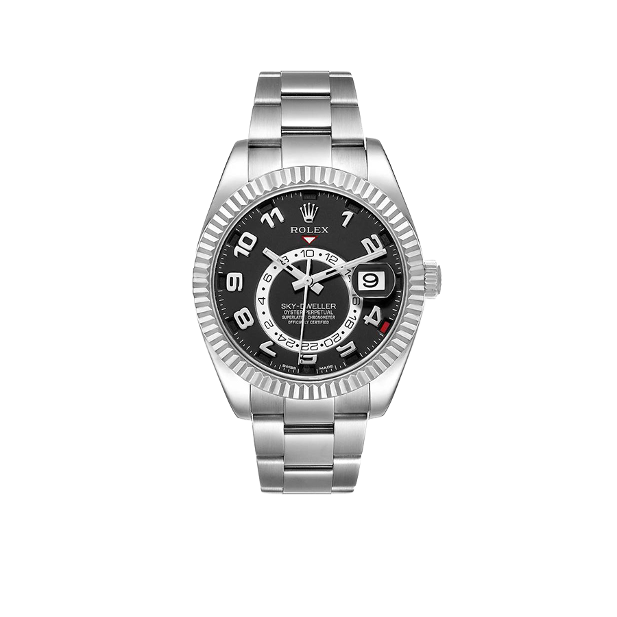 Sky-Dweller 42mm White Gold Black Dial Mens Watch 326939