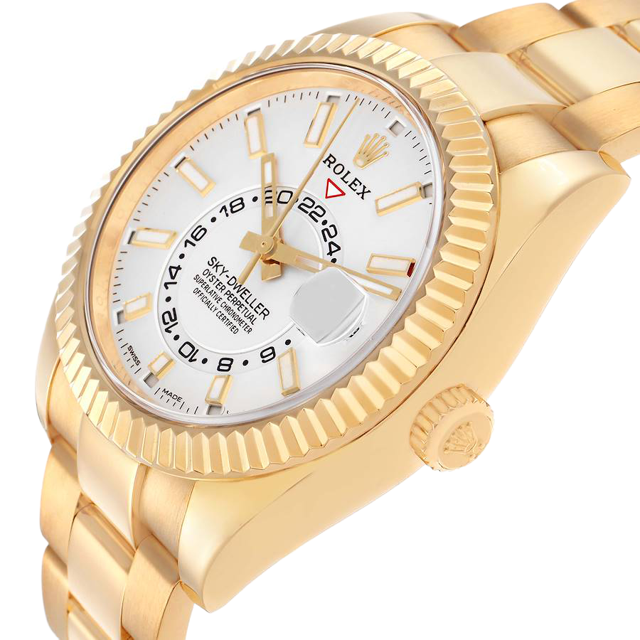 Sky-Dweller 42mm Yellow Gold White Dial Automatic Mens Watch 326938