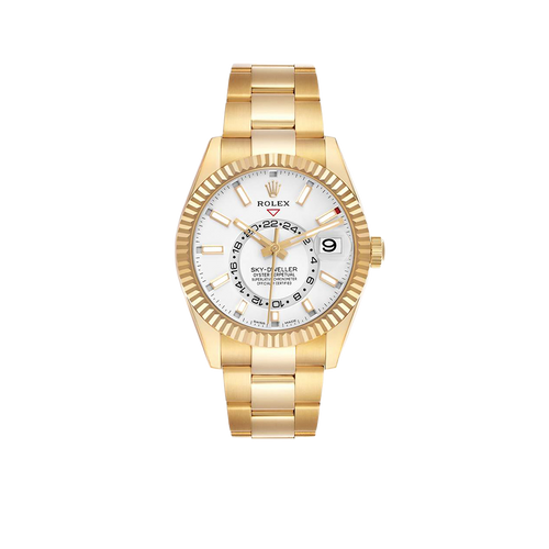 Sky-Dweller 42mm Yellow Gold White Dial Automatic Mens Watch 326938