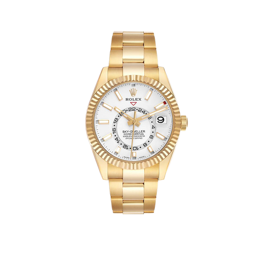 Sky-Dweller 42mm Yellow Gold White Dial Automatic Mens Watch 326938