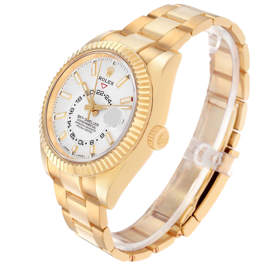 Sky-Dweller 42mm Yellow Gold White Dial Automatic Mens Watch 326938