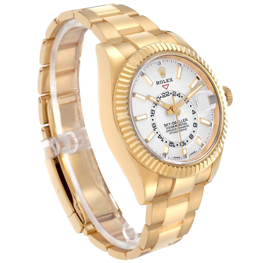 Sky-Dweller 42mm Yellow Gold White Dial Automatic Mens Watch 326938