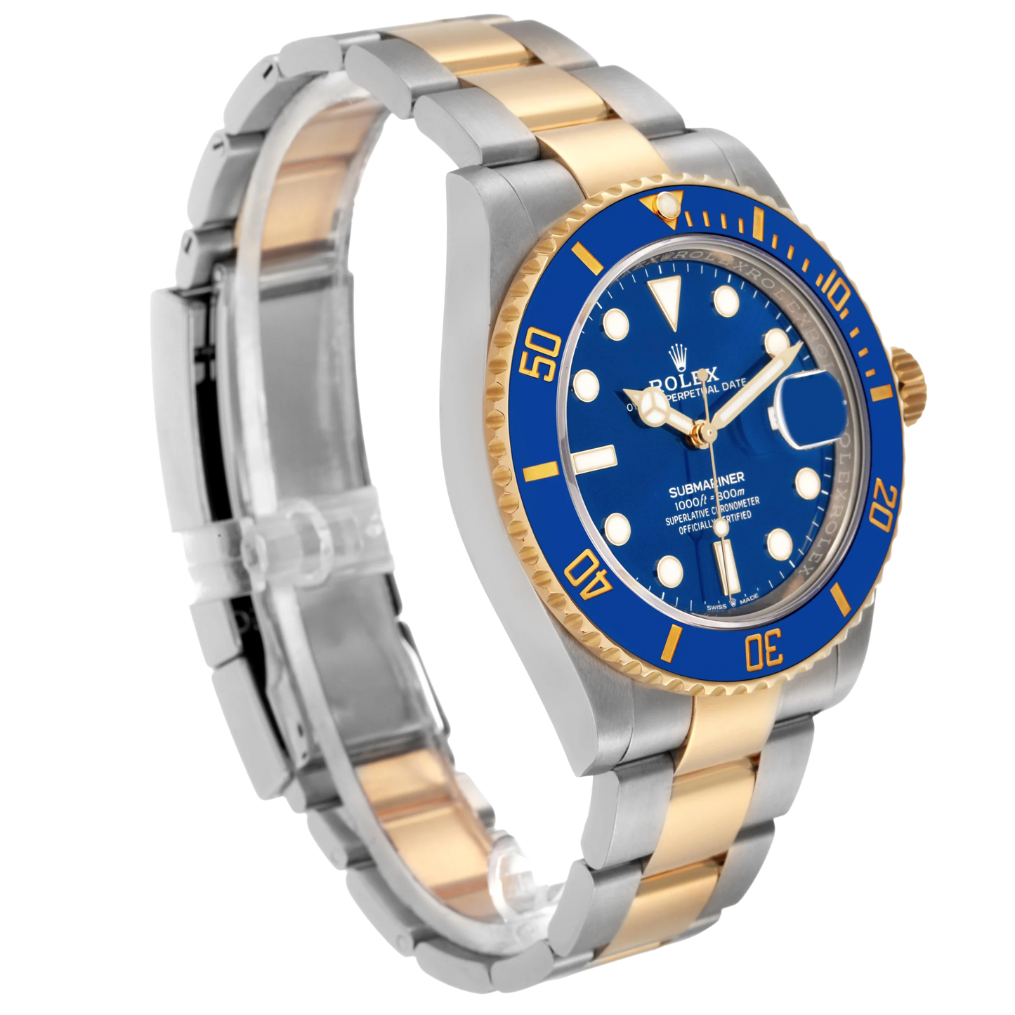 Submariner 41mm Steel Yellow Gold Blue Dial Mens Watch 126613