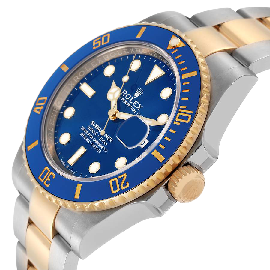 Submariner 41mm Steel Yellow Gold Blue Dial Mens Watch 126613