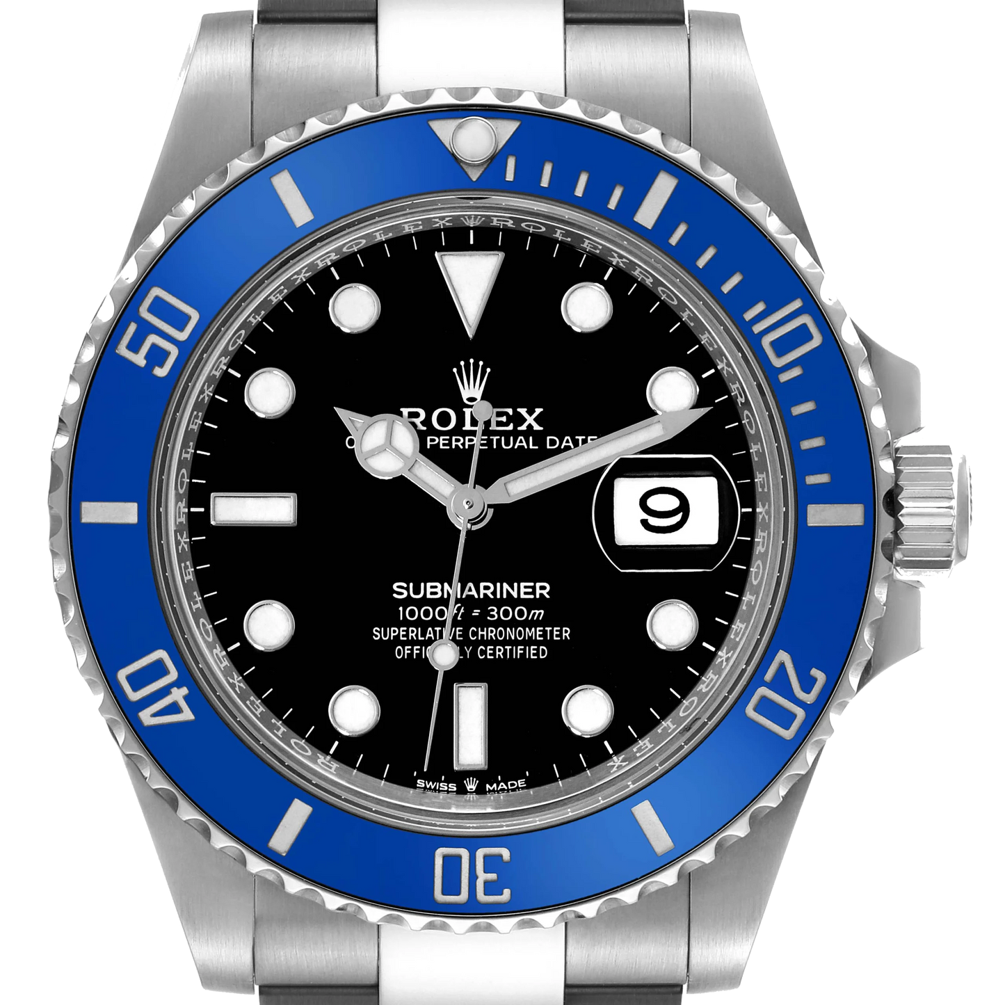 Submariner 41mm Cookie Monster Blue Ceramic Bezel White Gold Mens Watch 126619