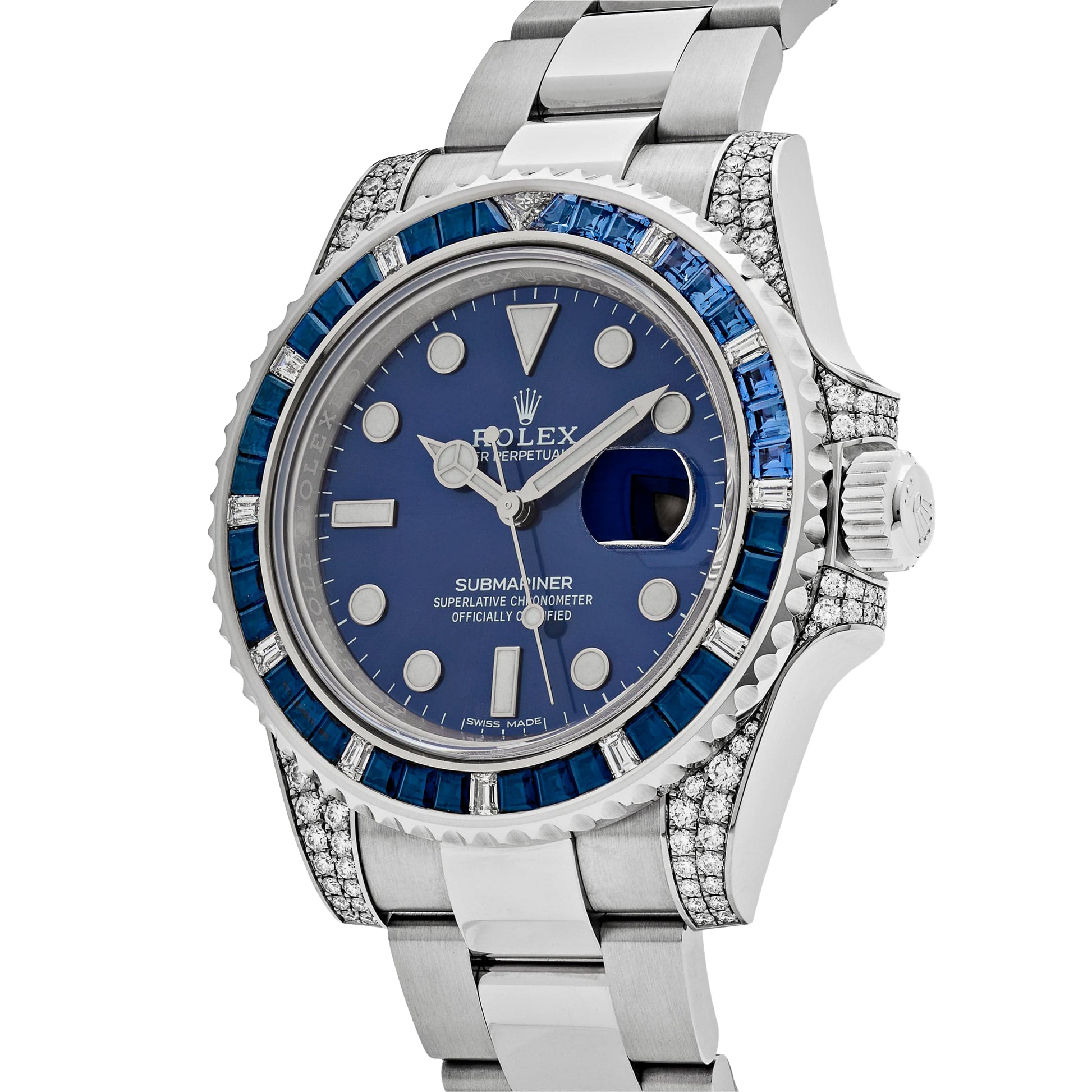 Submariner Date 40mm 116659SABR White Gold Blue Dial Sapphire Diamond Bezel