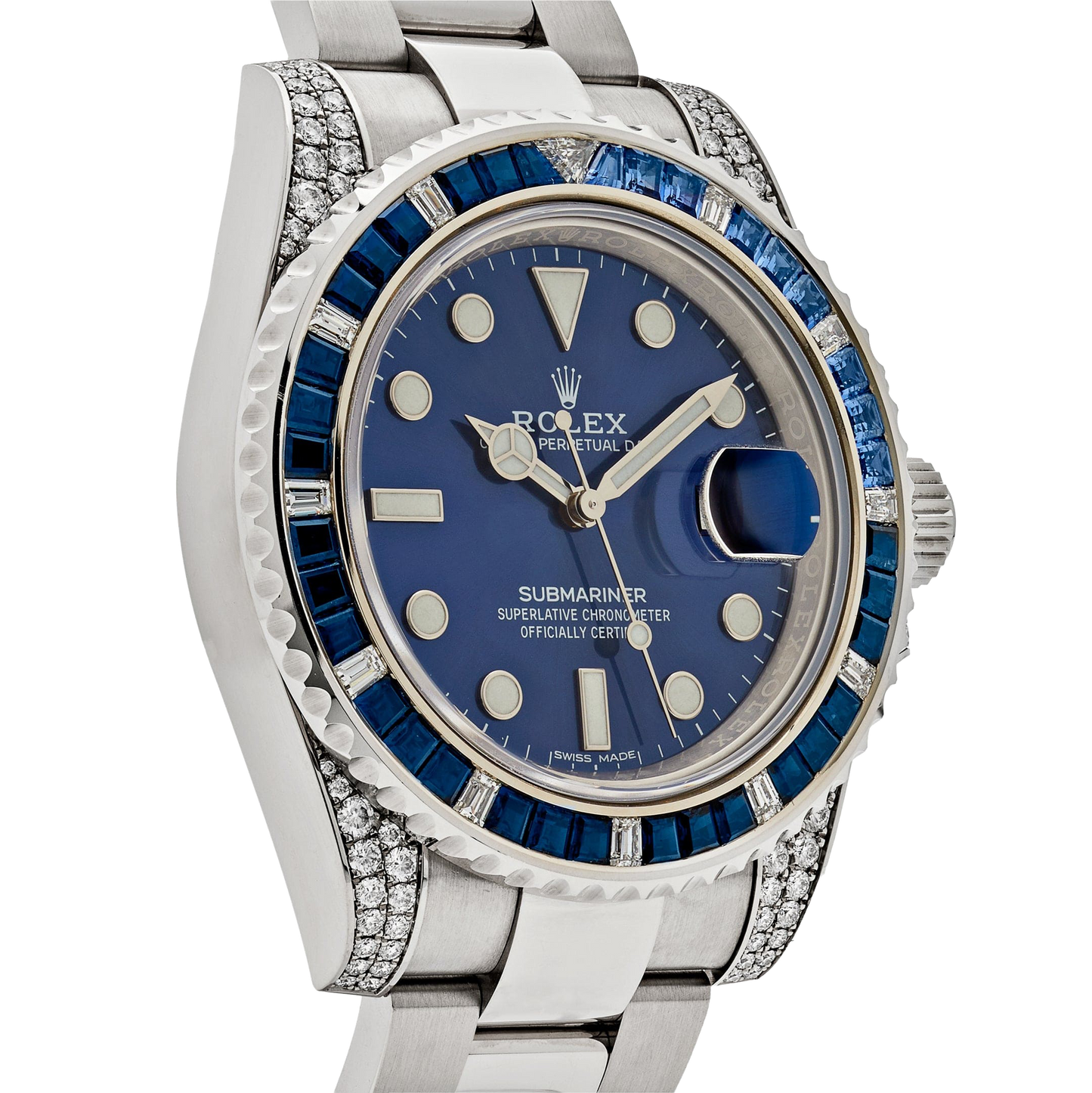 Submariner Date 40mm 116659SABR White Gold Blue Dial Sapphire Diamond Bezel