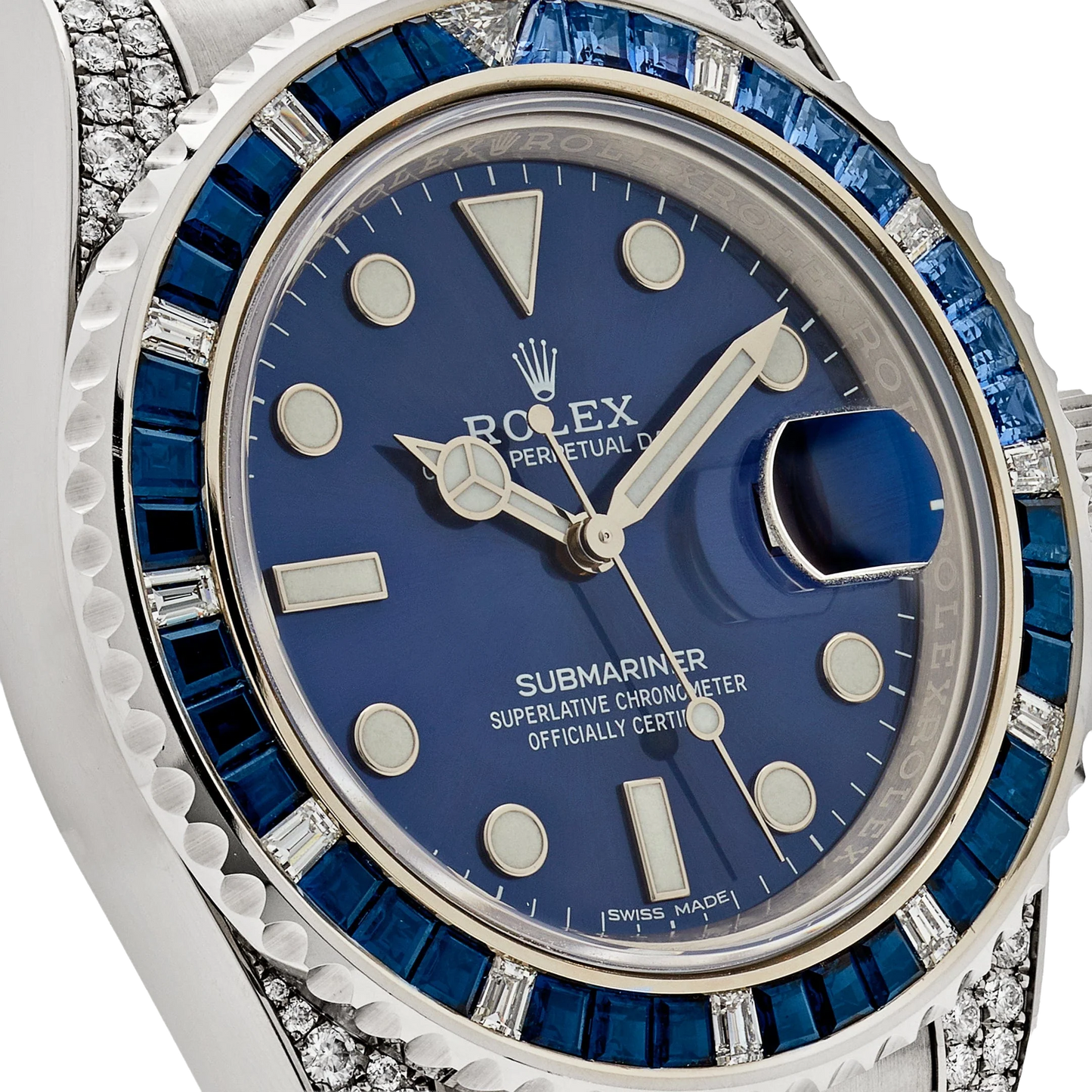 Submariner Date 40mm 116659SABR White Gold Blue Dial Sapphire Diamond Bezel