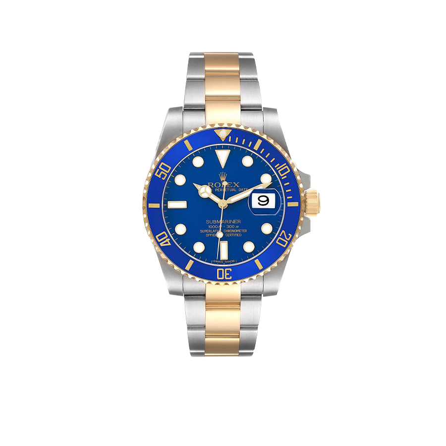 Submariner 40mm Steel Yellow Gold Blue Dial Bezel Mens Watch 116613
