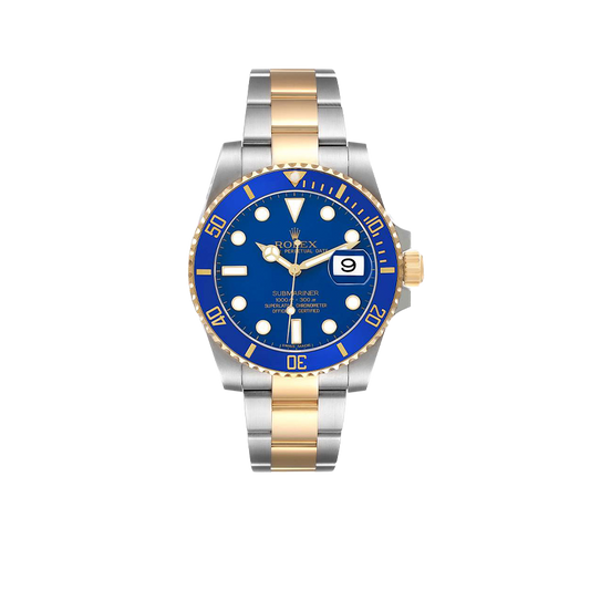 Submariner 40mm Steel Yellow Gold Blue Dial Bezel Mens Watch 116613