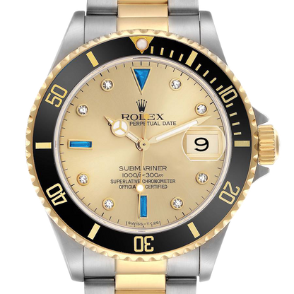 Submariner Steel Yellow Gold 40mmDiamond Serti Mens Watch 16613