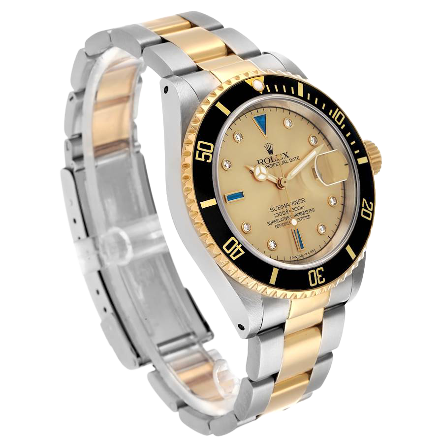 Submariner Steel Yellow Gold 40mmDiamond Serti Mens Watch 16613