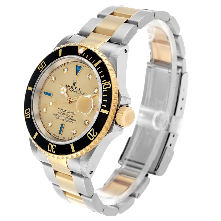 Submariner Steel Yellow Gold 40mmDiamond Serti Mens Watch 16613
