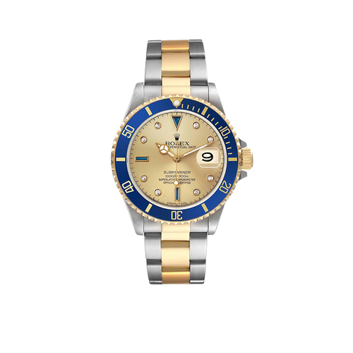 Submariner Steel Yellow Gold 40mm Diamond Serti Mens Watch 16613