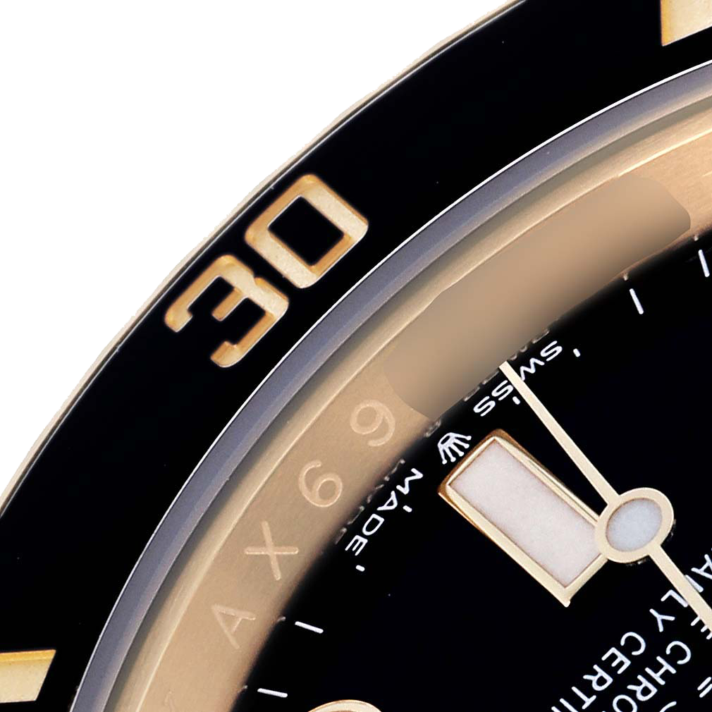 Submariner 41mm Yellow Gold Black Dial Bezel Mens Watch 126618