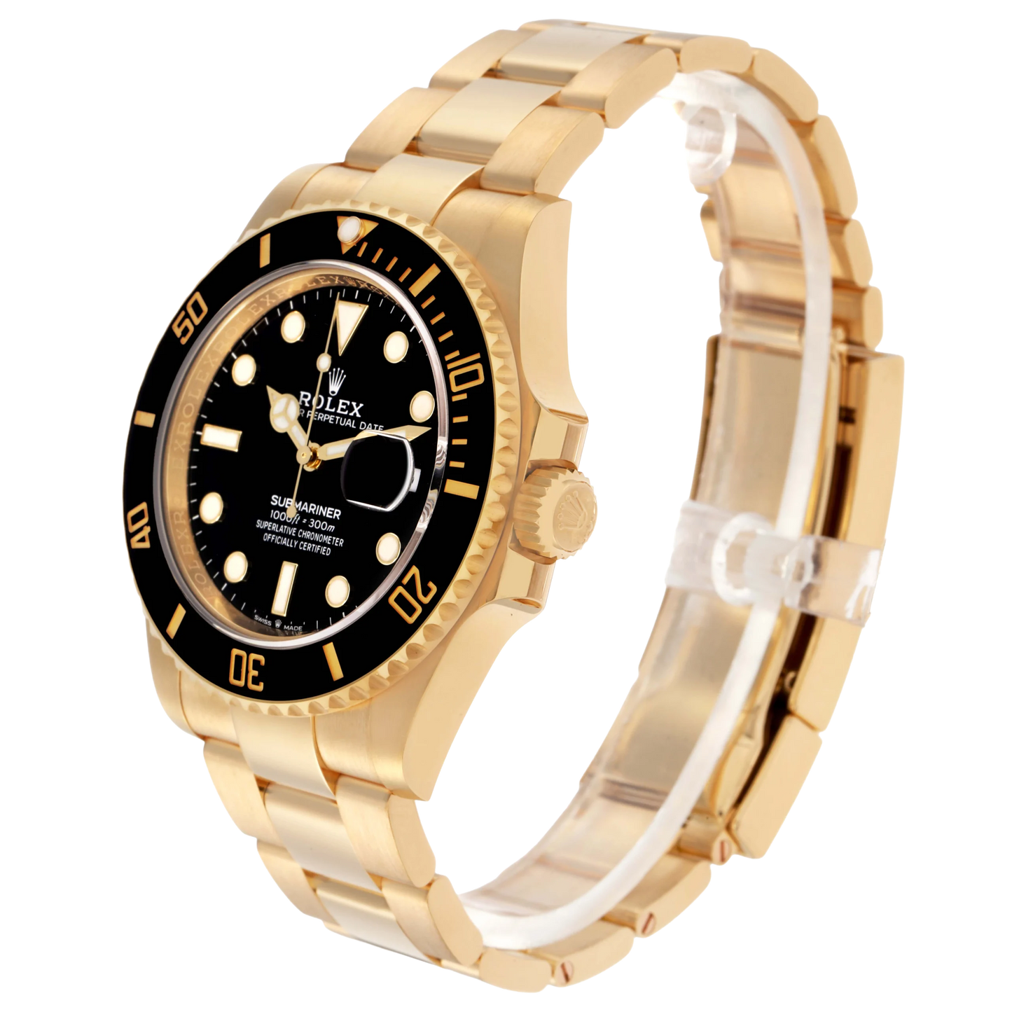 Submariner 41mm Yellow Gold Black Dial Bezel Mens Watch 126618