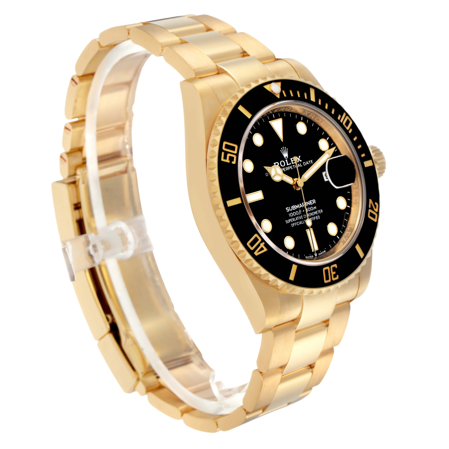 Submariner 41mm Yellow Gold Black Dial Bezel Mens Watch 126618