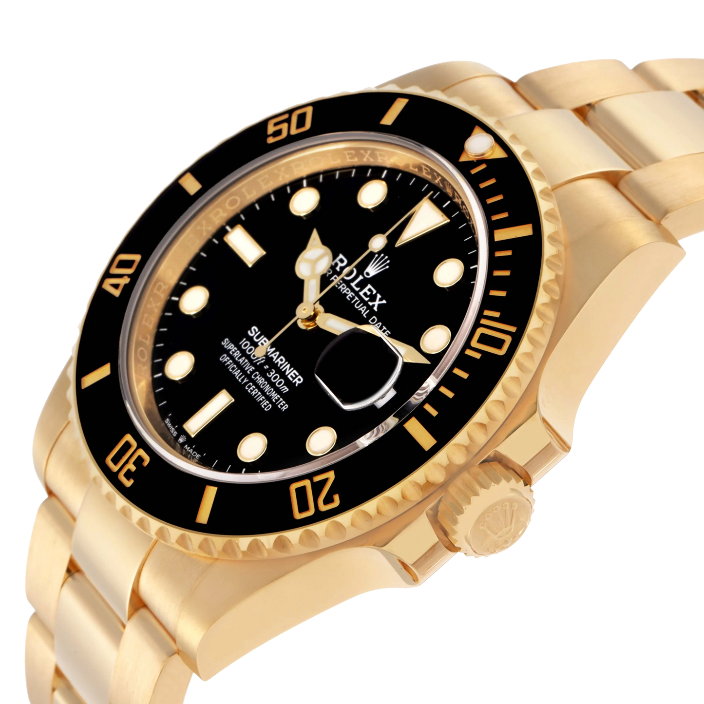 Submariner 41mm Yellow Gold Black Dial Bezel Mens Watch 126618