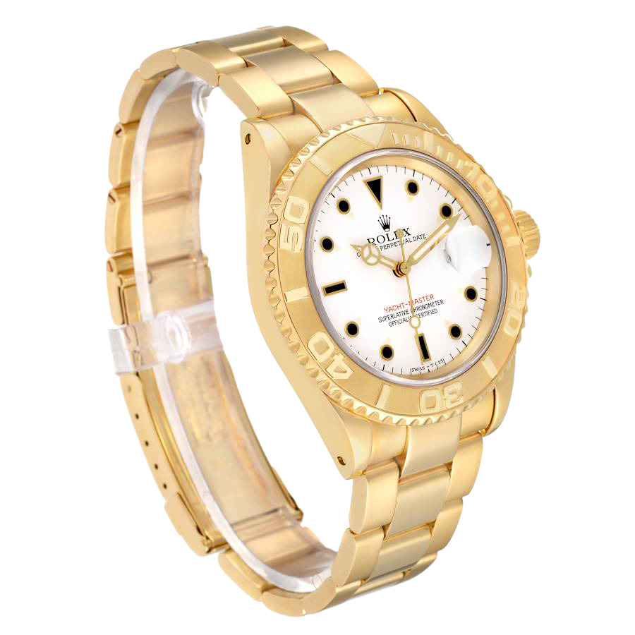 Yachtmaster 40mm Yellow Gold White Dial Mens Watch 16628