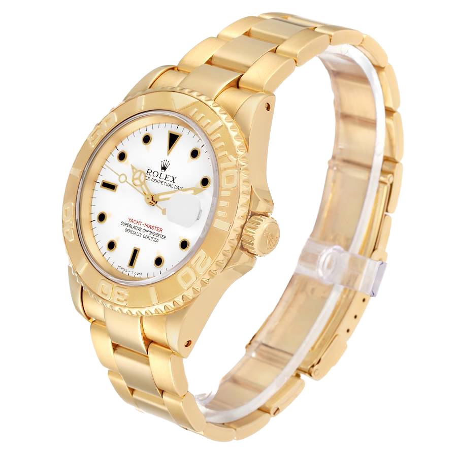 Yachtmaster 40mm Yellow Gold White Dial Mens Watch 16628