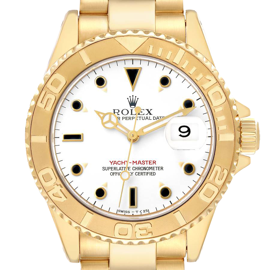 Yachtmaster 40mm Yellow Gold White Dial Mens Watch 16628