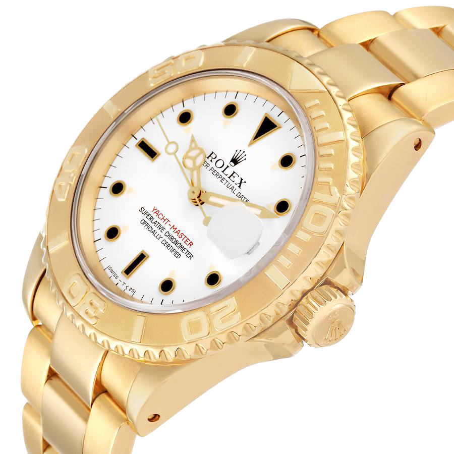 Yachtmaster 40mm Yellow Gold White Dial Mens Watch 16628