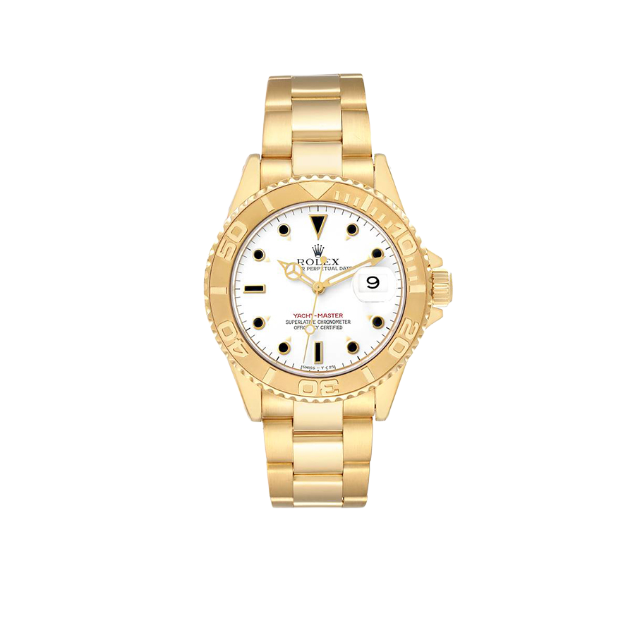 Yachtmaster 40mm Yellow Gold White Dial Mens Watch 16628