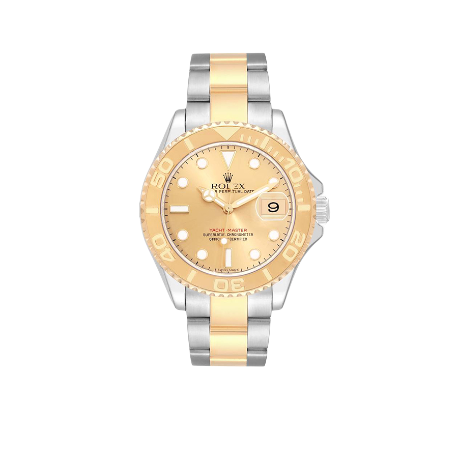Yachtmaster 40mm Steel Yellow Gold Champagne Dial Mens Watch 16623