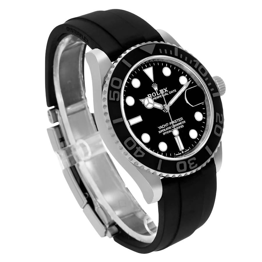 Yachtmaster 42mm White Gold Oysterflex Bracelet Mens Watch 226659