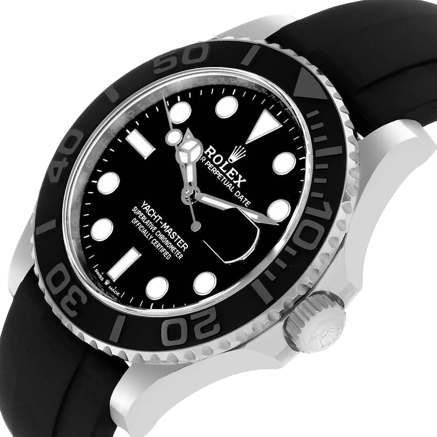 Yachtmaster 42mm White Gold Oysterflex Bracelet Mens Watch 226659