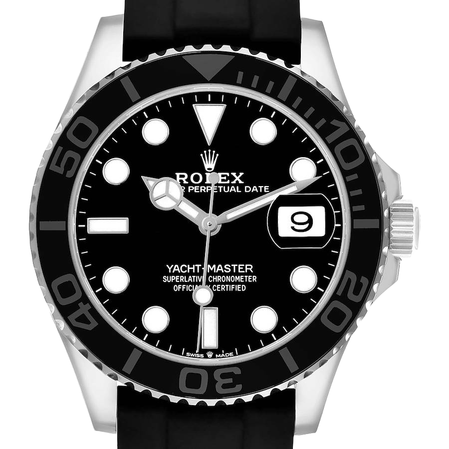 Yachtmaster 42mm White Gold Oysterflex Bracelet Mens Watch 226659