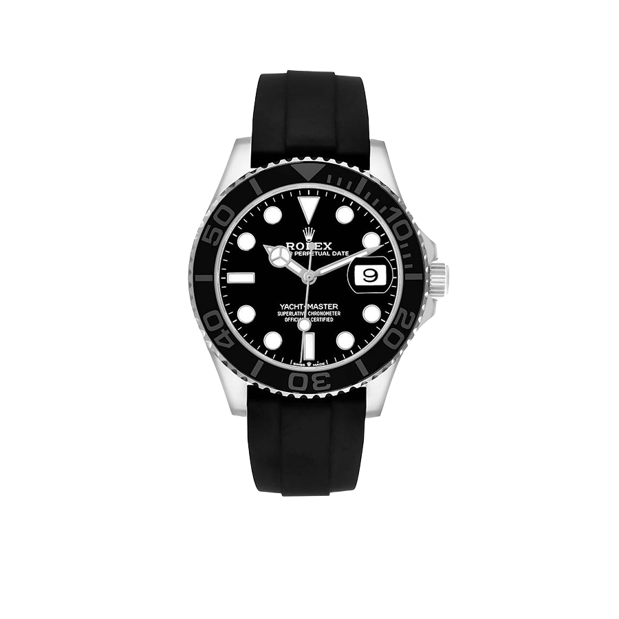 Yachtmaster 42mm White Gold Oysterflex Bracelet Mens Watch 226659