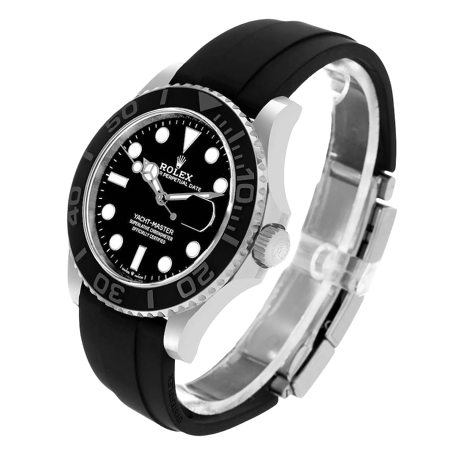 Yachtmaster 42mm White Gold Oysterflex Bracelet Mens Watch 226659