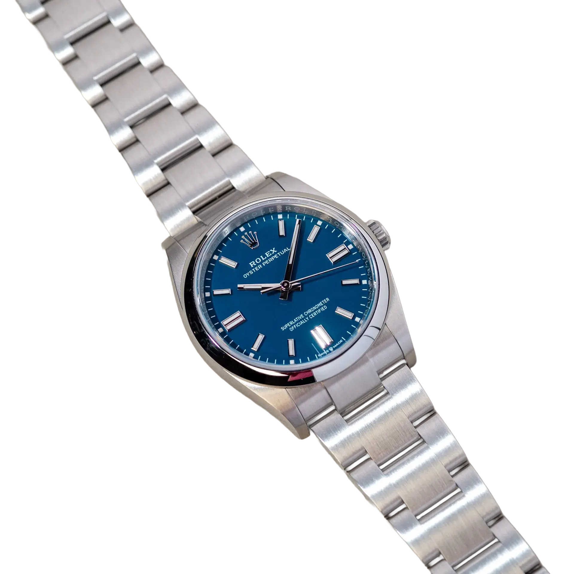 Oyster Perpetual 41mm Stainless Steel Med Blue Dial Men Watch 134300-0009 New 2025
