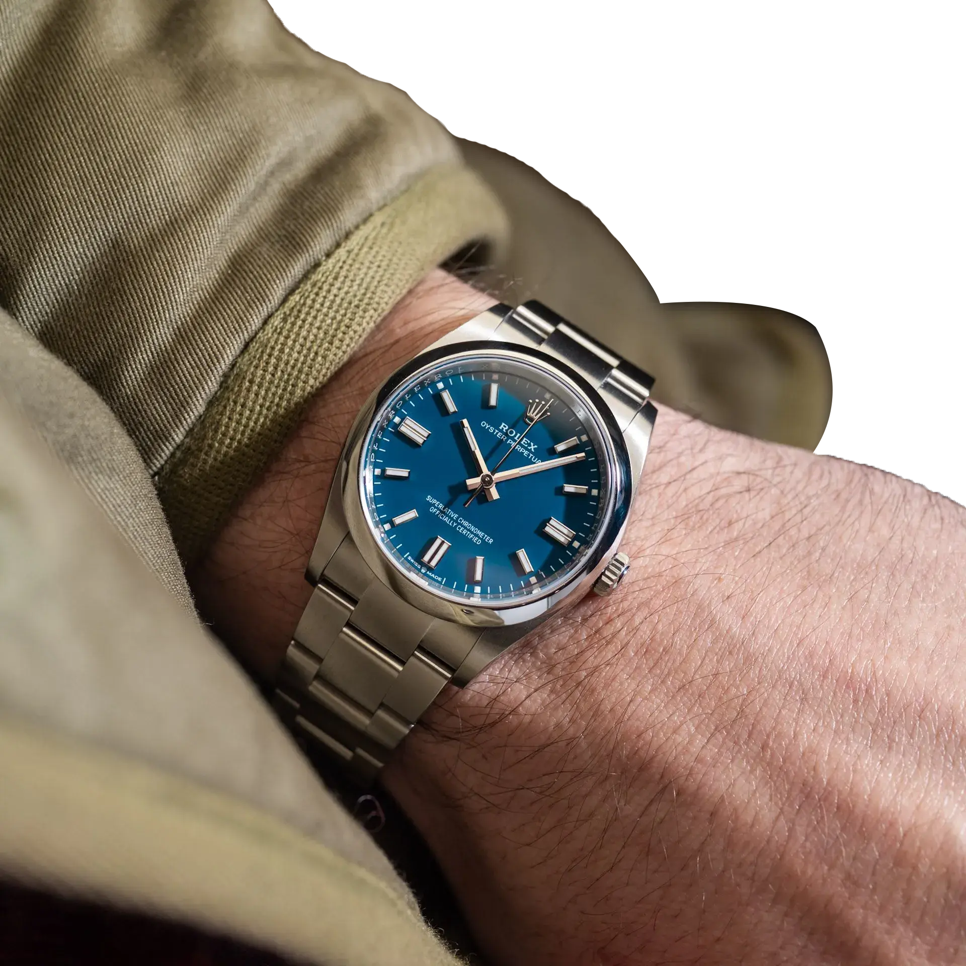 Oyster Perpetual 41mm Stainless Steel Med Blue Dial Men Watch 134300-0009 New 2025